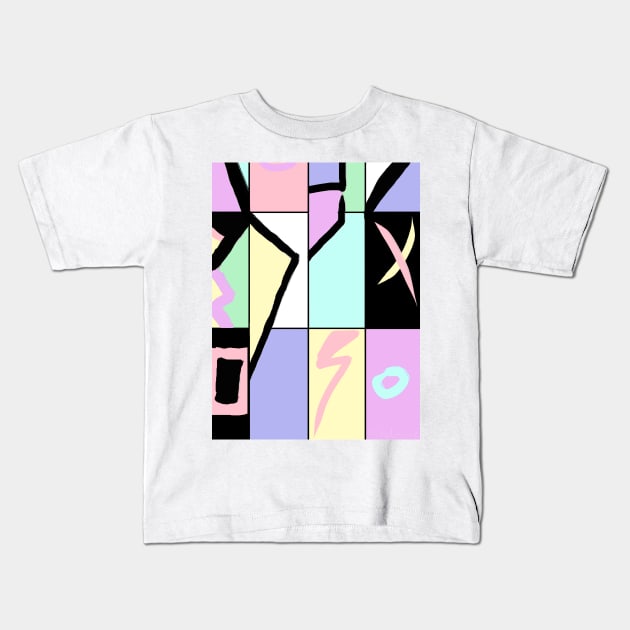 80s Retro Colorblock Pastel Ugly Sweater Kids T-Shirt by melisssne